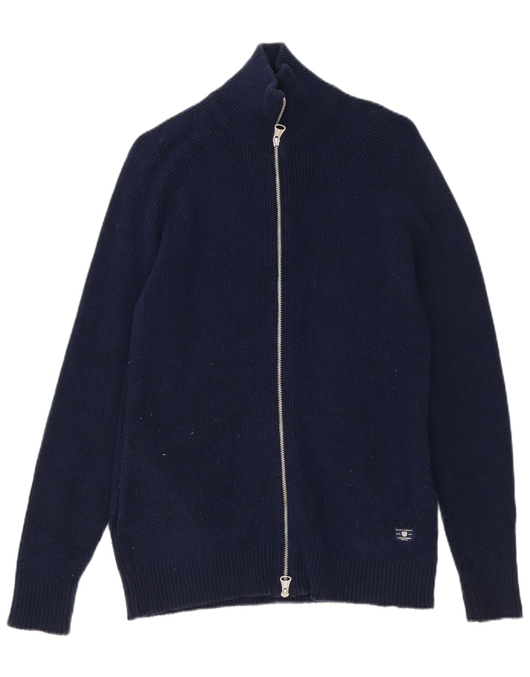 Jack & Jones Mens Cardigan Sweater Medium Navy Blue Cotton