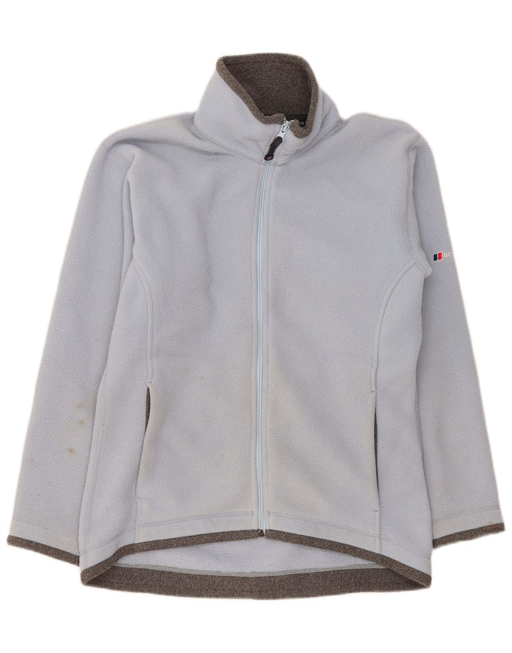 Berghaus Womens Oversized Fleece Jacket UK 10 Small Blue Colourblock