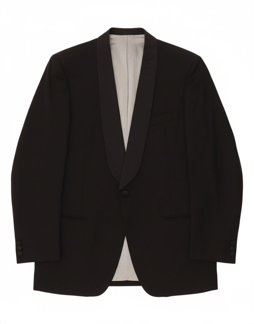 VINTAGE Mens 1 Button Blazer Jacket UK 38 Medium Black Vintage Vintage and Second-Hand Vintage from Messina Hembry 