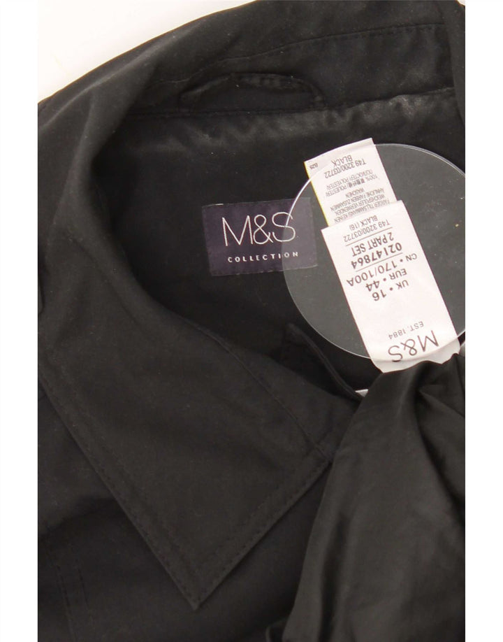 Marks & Spencer Γυναικεία καμπαρντίνα UK 16 Large Black Polyester