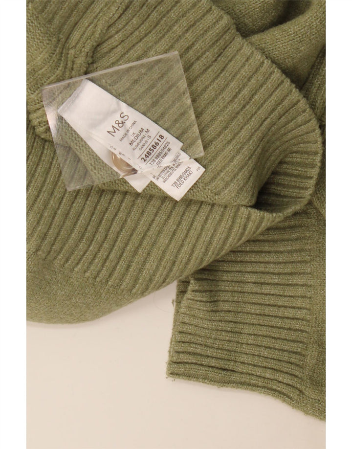 Marks & Spencer Womens Oversized Cardigan Sweater UK 14 Medium Khaki
