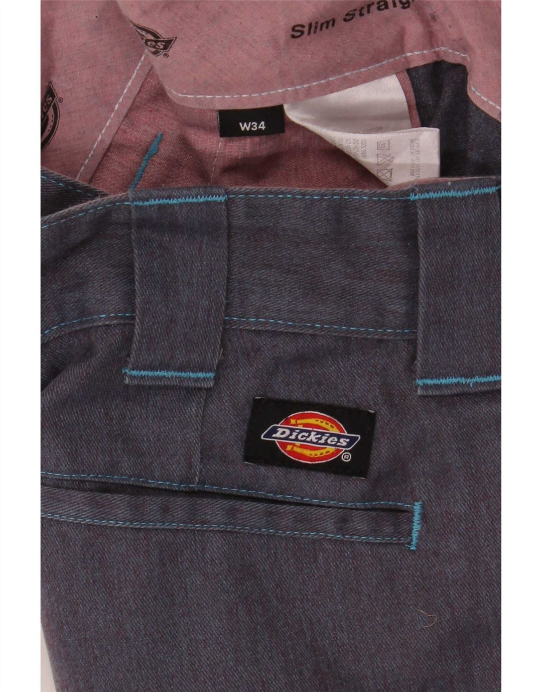 Dickies Herre Chino Shorts W34 Large Navy Blue Polyester