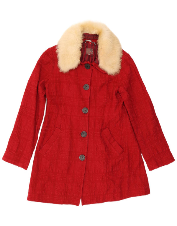 Soprabito da donna Jigsaw UK 8 piccolo cotone a quadri rossi