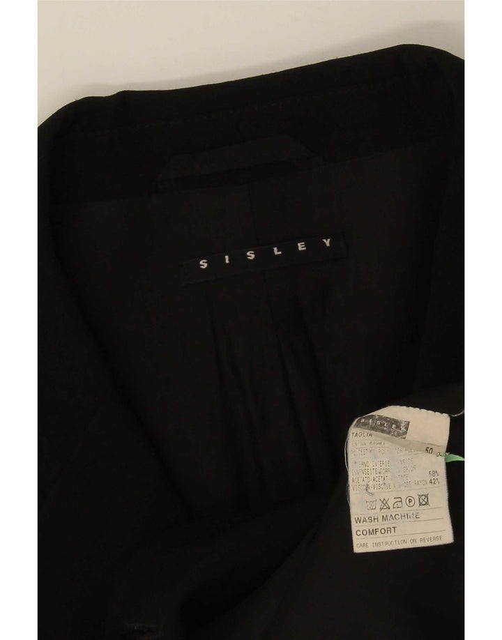 Sisley Mens 3 Button Blazer Jacket IT 50 Large Black Polyester