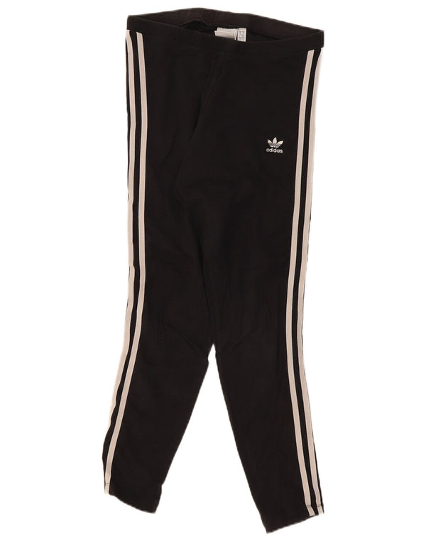 Adidas Dame Leggings UK 14 Medium Sort Bomuld