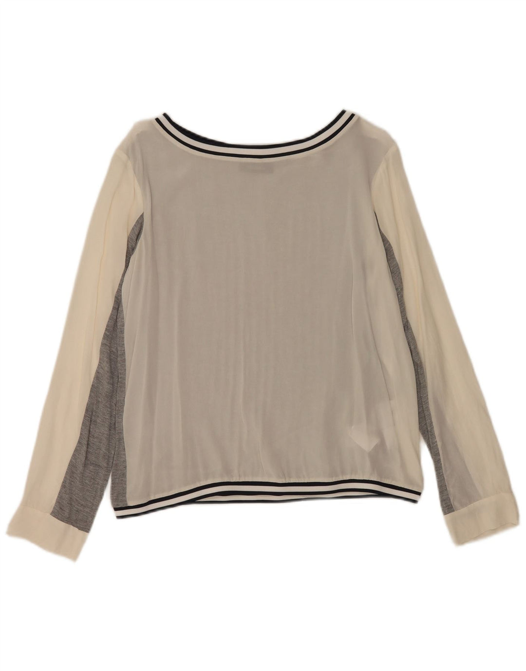 Max & Co. Womens Long Sleeve Blouse Top UK 10 Small Grey Colourblock