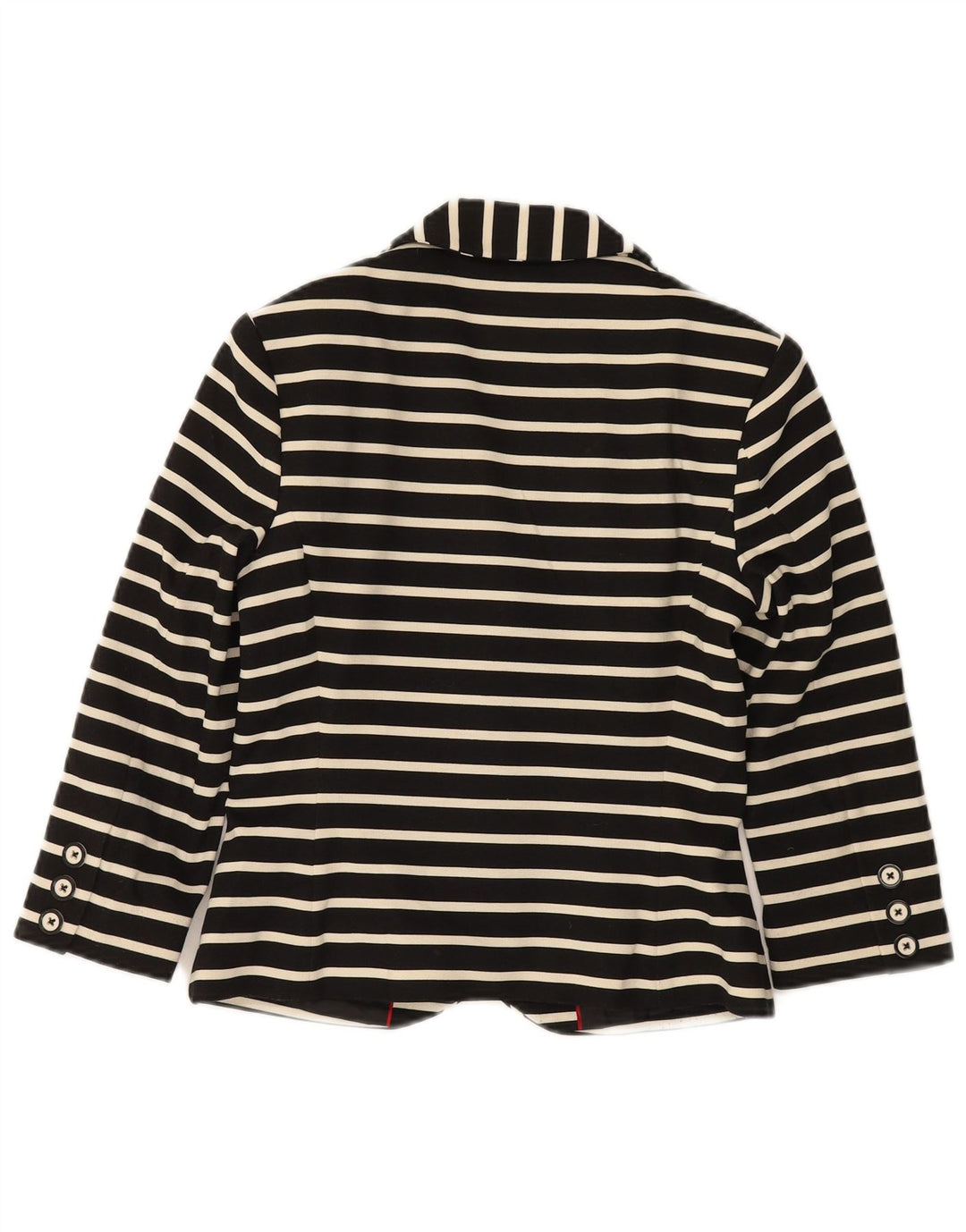 MARKS & SPENCER Womens 3 Button Blazer Jacket UK 8 Small Black Striped