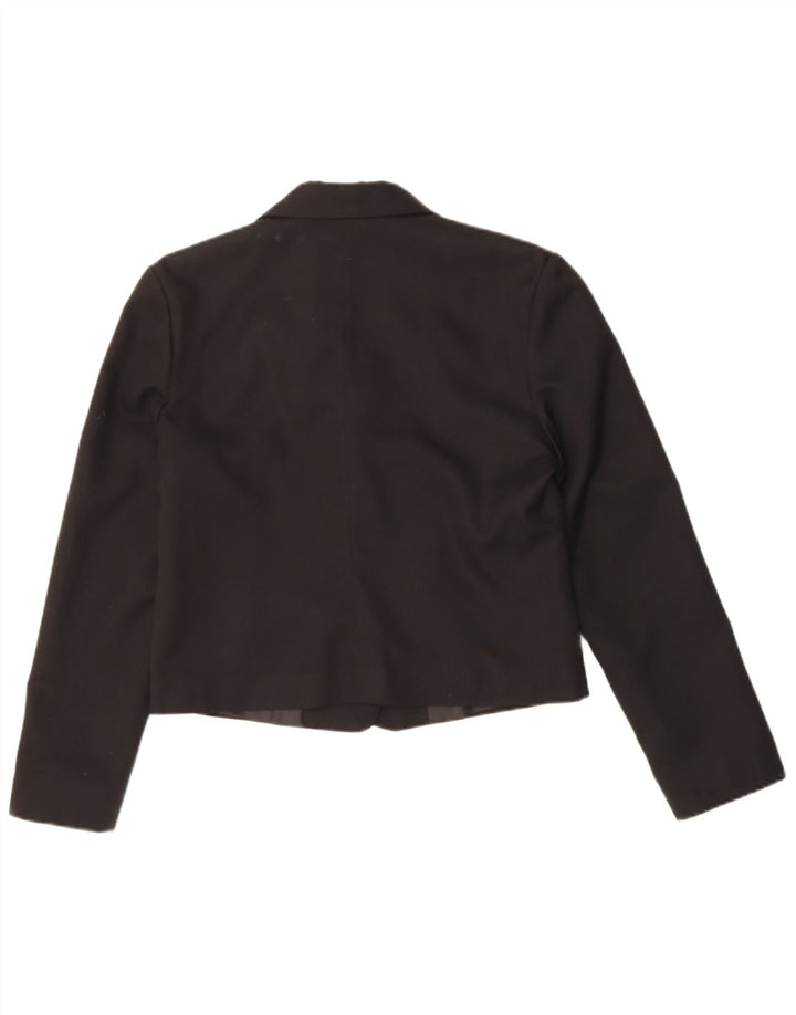 SASHA Womens Crop 3 Button Blazer Jacket EU 40 Medium Black Classic