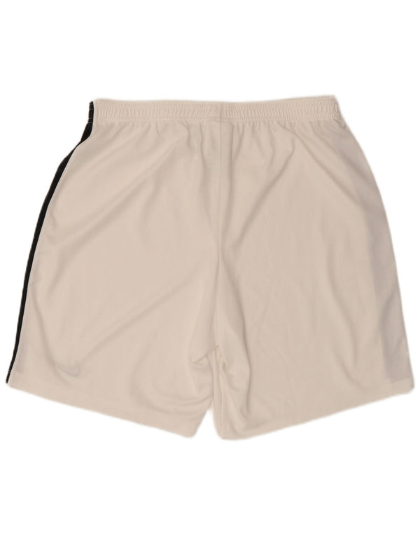 Nike Dri Fit sportsshorts til kvinder XL W34 L8 Hvid Colourblock Polyester