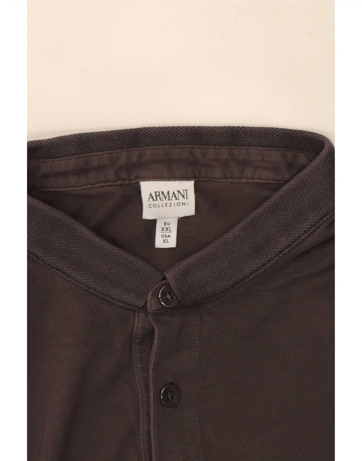 Armani Mens Polo Shirt XL Grey Cotton