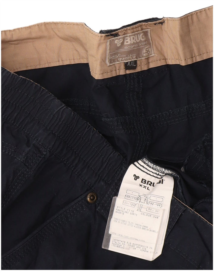 Brugi Mens Cargo Shorts 2XL W44  Navy Blue Cotton