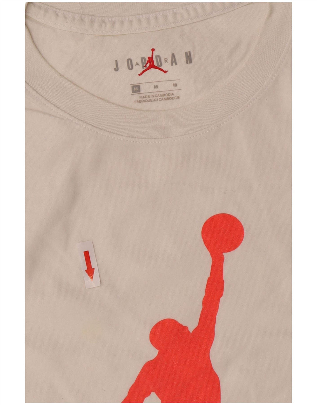 Jordan Mens Graphic T-Shirt Top Medium White Cotton
