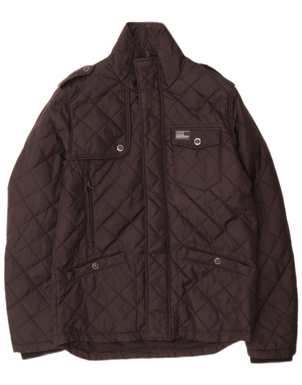 Jack & Jones Veste matelassée militaire pour homme UK 38 Medium Black Nylon