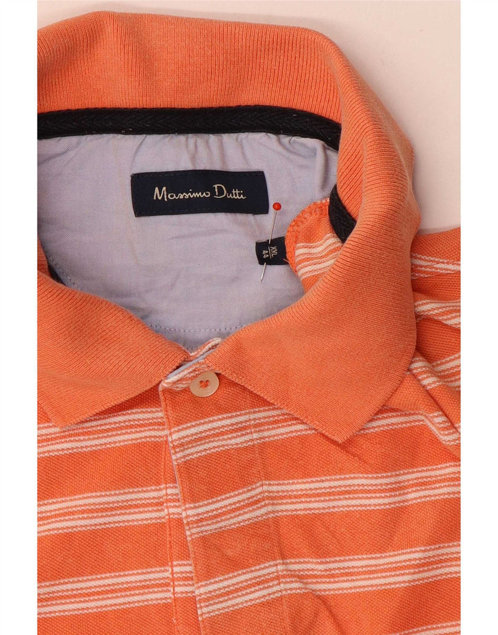 Polo da uomo Massimo Dutti 2XL a righe arancioni