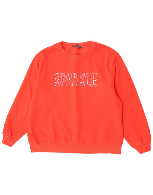 Marks & Spencer Damska bluza oversize z grafiką UK 14, duża czerwona