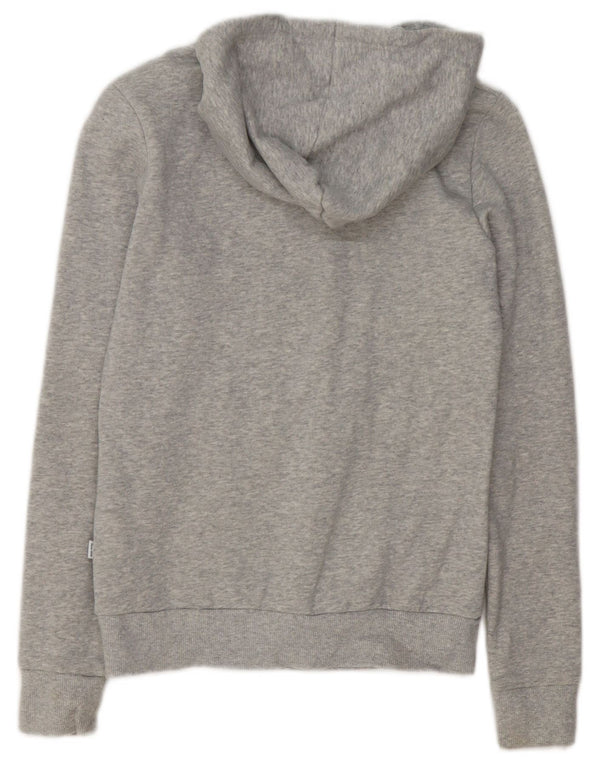Puma Womens Graphic Hoodie Pullover UK 6 XS Grau gefleckte Baumwolle