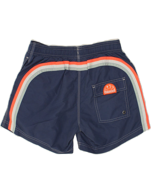 SUNDEK Boys Swimming Shorts 13-14 Years Navy Blue Colourblock Nylon