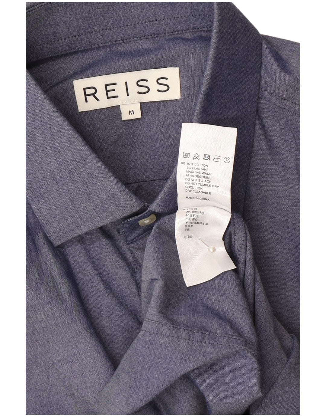 Koszula męska Reiss, średnia, granatowa, bawełniana