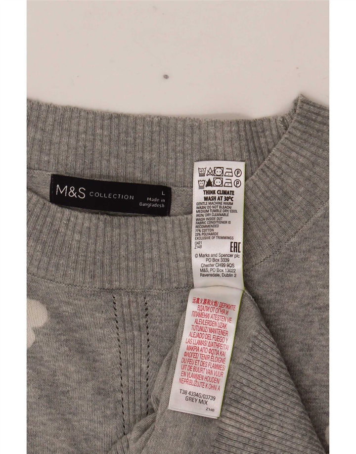 Marks & Spencer Pull à col rond pour femme Motif abstrait UK 16 Larg
