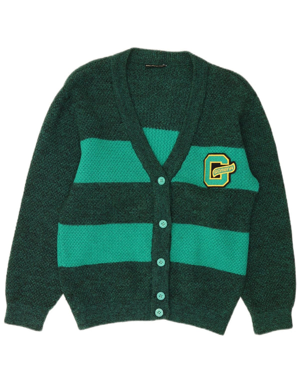 Maglione cardigan da donna Gomena UK 14 Lana nuova a righe verdi grandi