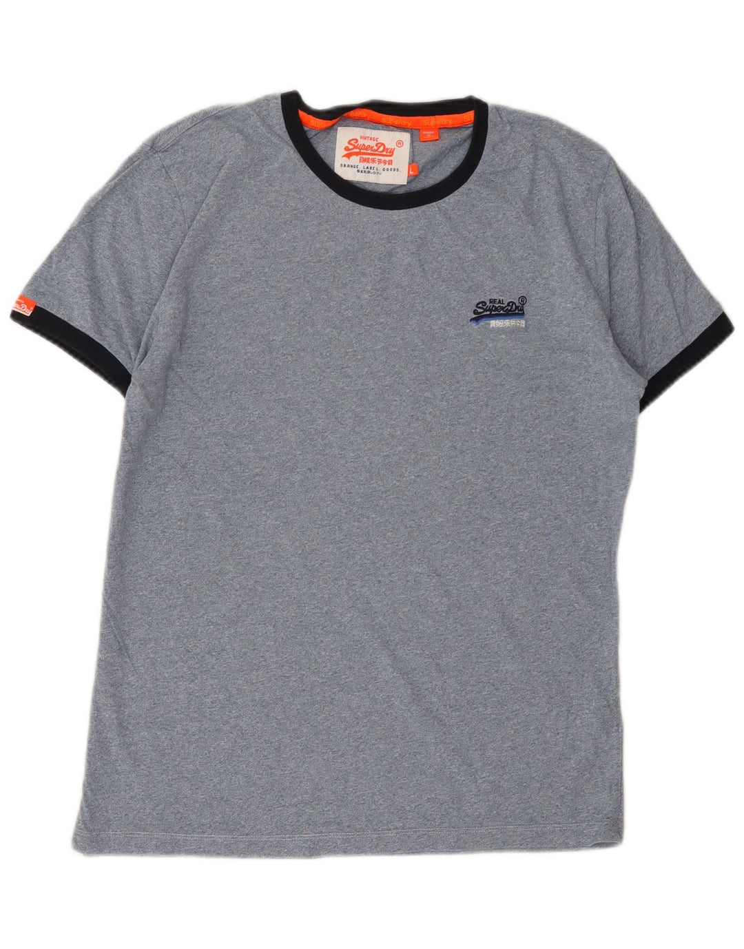 Superdry Mens T-Shirt Top Large Blue Cotton