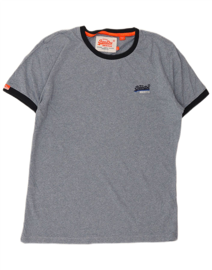 Superdry Mens T-Shirt Top Large Blue Cotton