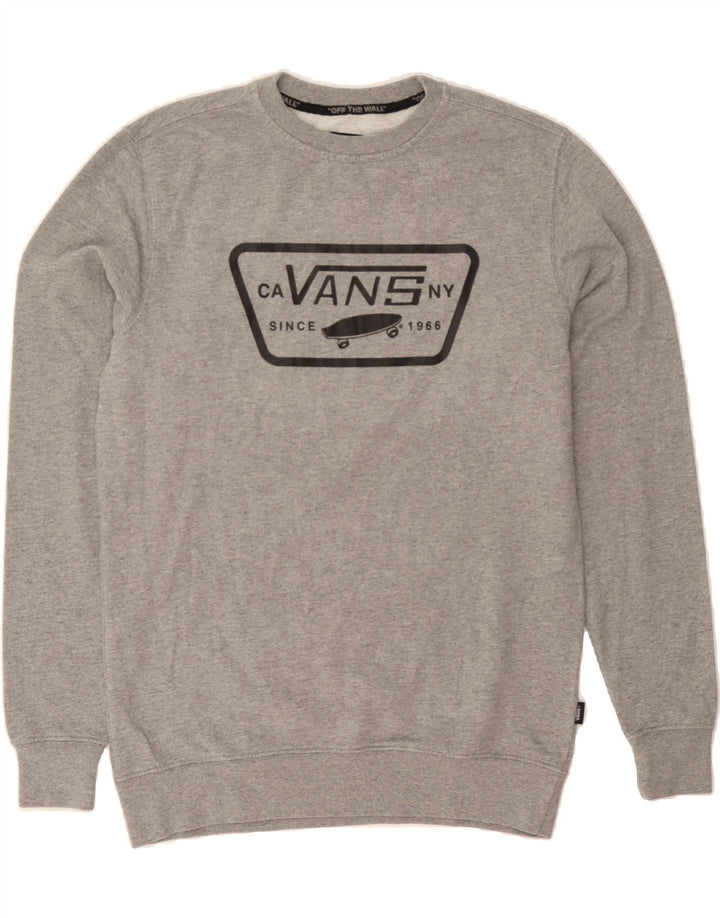 VANS Mens Graphic Sweatshirt Jumper Small Grey Cotton Vintage Vans and Second-Hand Vans from Messina Hembry 