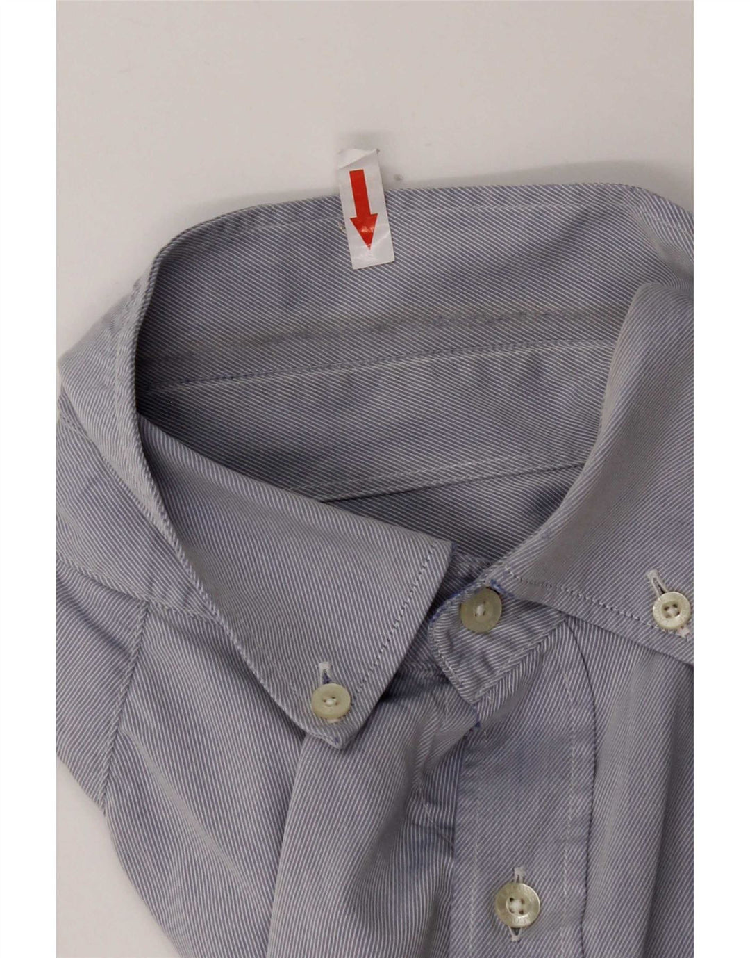 Lacoste Mens Shirt Size 39 Small Blue Pinstripe Cotton