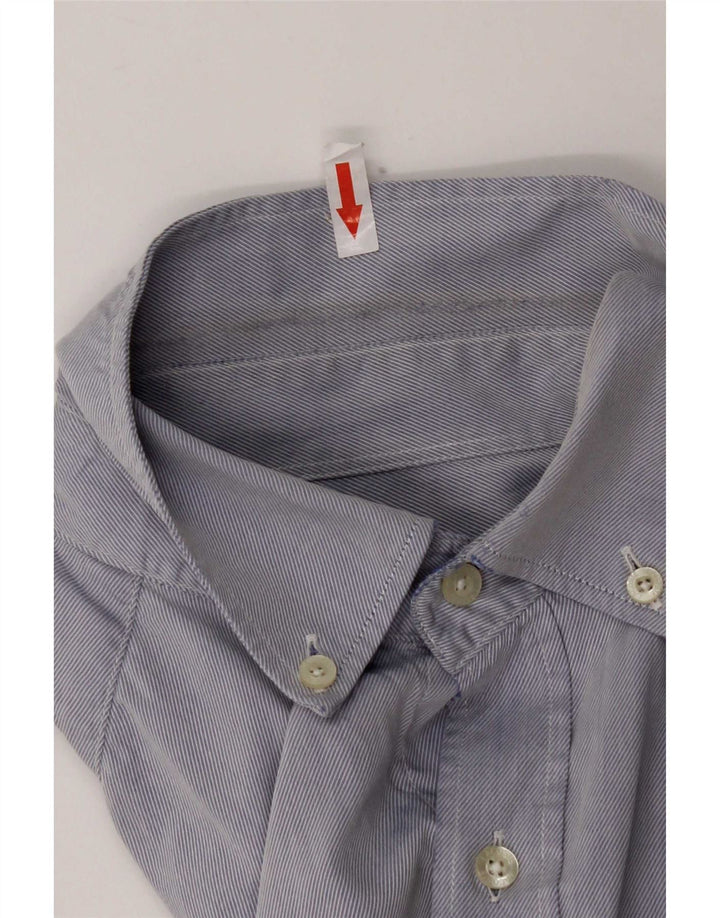 Lacoste Mens Shirt Size 39 Small Blue Pinstripe Cotton