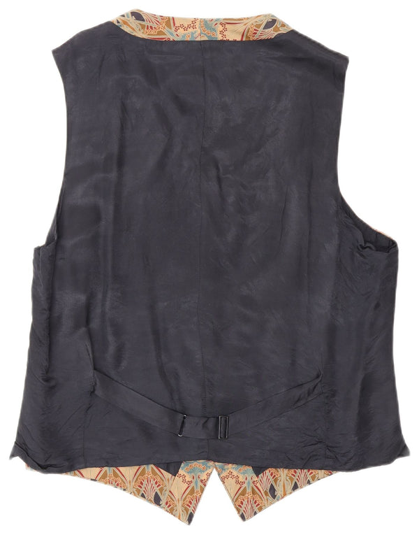 Liberty Mens Waistcoat Large Beige Floral Cotton