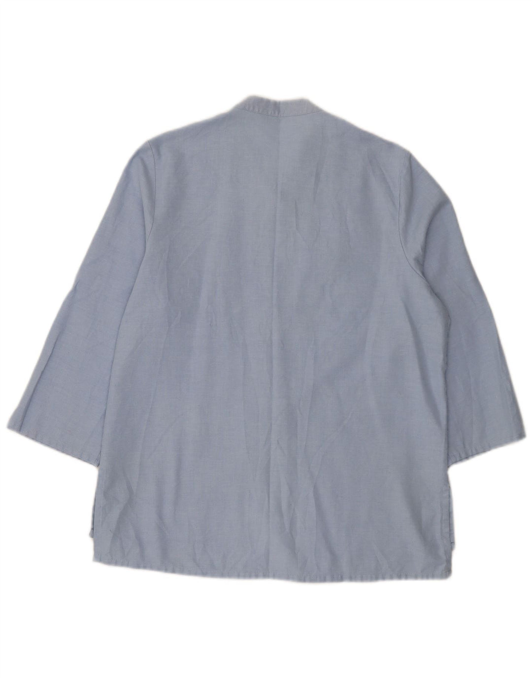 Marks & Spencer Womens 3/4 Sleeve Shirt Blouse UK 12 Medium Blue Polyester