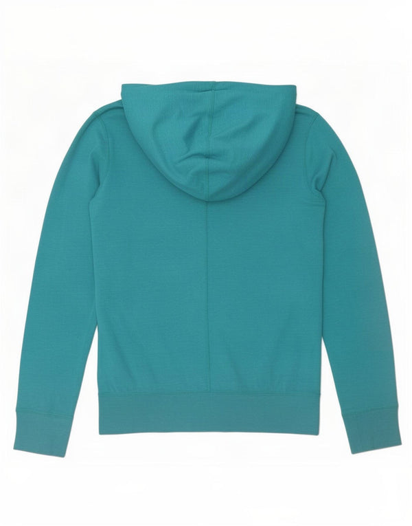 Nike Womens Zip Hoodie Sweater UK 14 Medium Blue Flecked Cotton