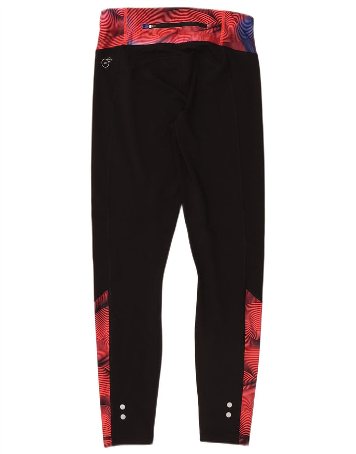 Puma Womens Abstract Pattern Leggings UK 10 Small Black Colourblock
