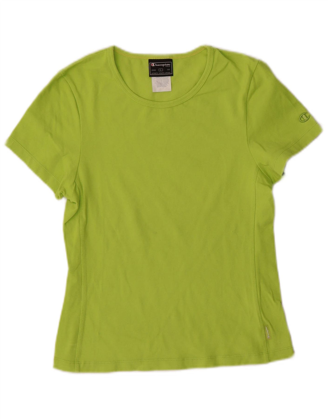 Champion Womens T-Shirt Top UK 14 Large Green Polyester