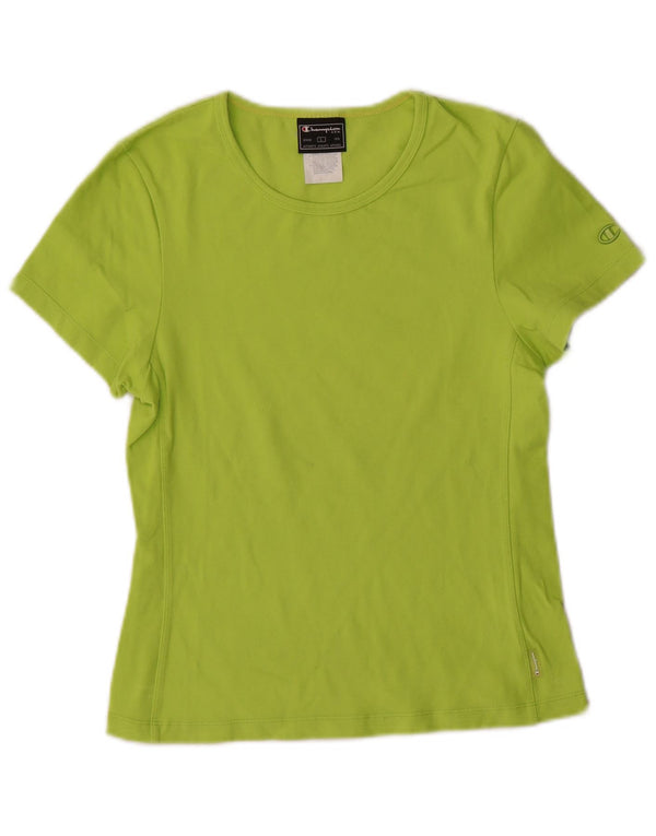 Champion T-Shirt Femme Top UK 14 Large Vert Polyester