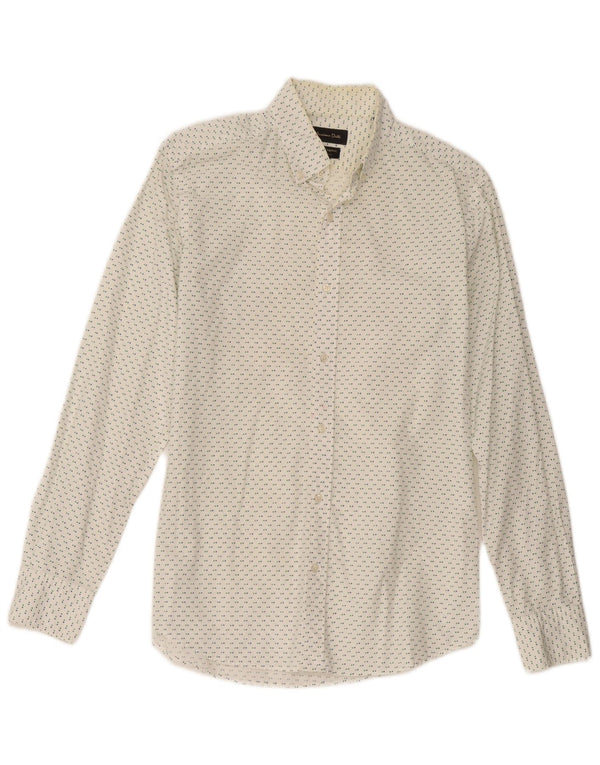 Massimo Dutti Mens Shirt Small White Spotted