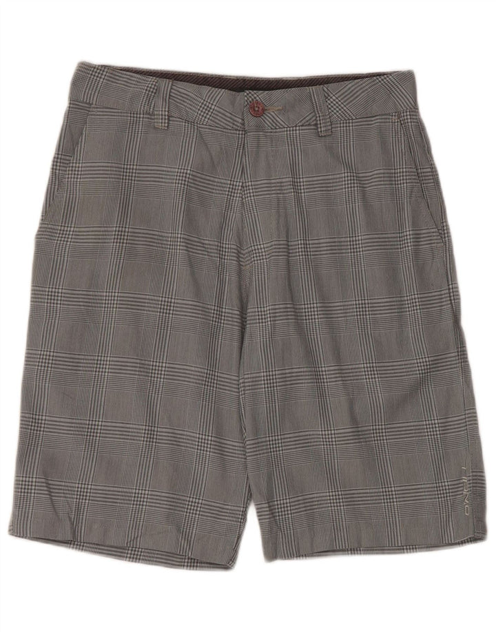 O'Neill Womens Chino Shorts W30 Medium Grey Check Polyester