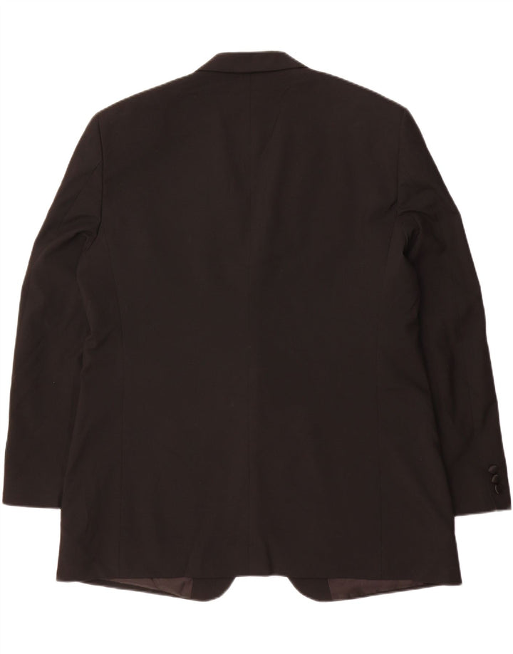 MARKS & SPENCER Mens 2 Button Blazer Jacket UK 44 2XL Black Polyester Vintage Marks & Spencer and Second-Hand Marks & Spencer from Messina Hembry 