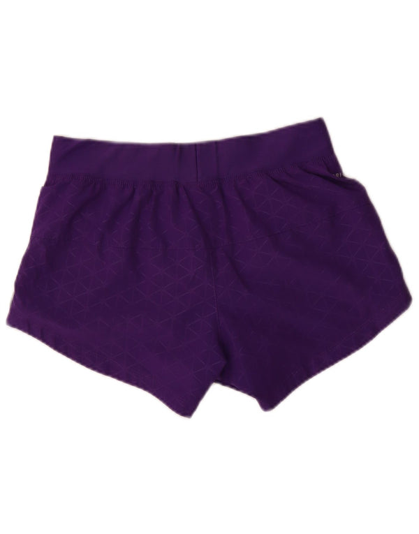 Nike Womens Dri Fit Sport Shorts UK 10 Small Purple Geometric Polyester