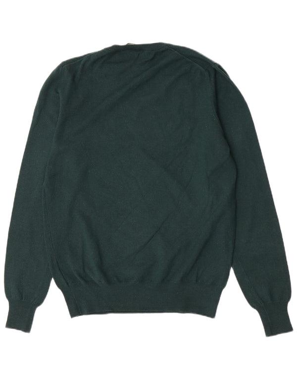 Fred Perry Womens Regular Fit Crew Neck Jumper Sweater UK 14 Large Green