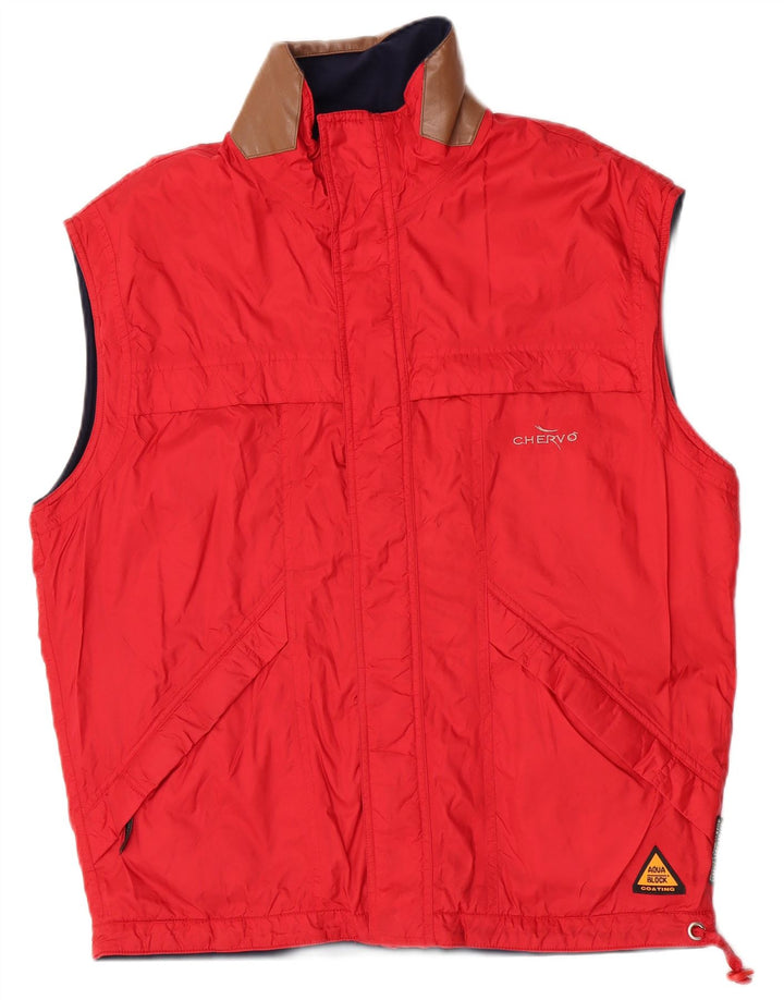 Chervo Mens Reversible Gilet UK 38 Medium Red Polyamide