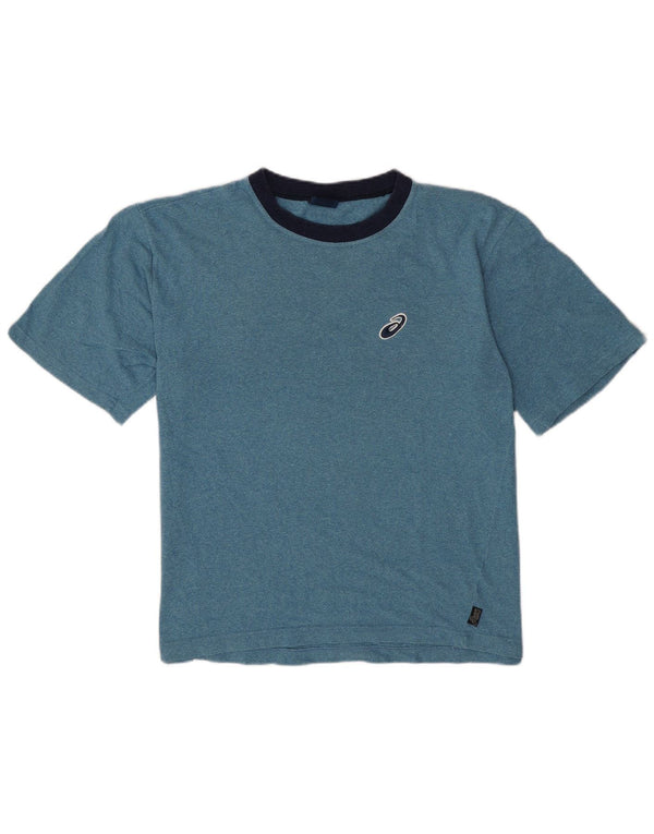 T-shirt da uomo Asics Top in cotone screziato blu medio