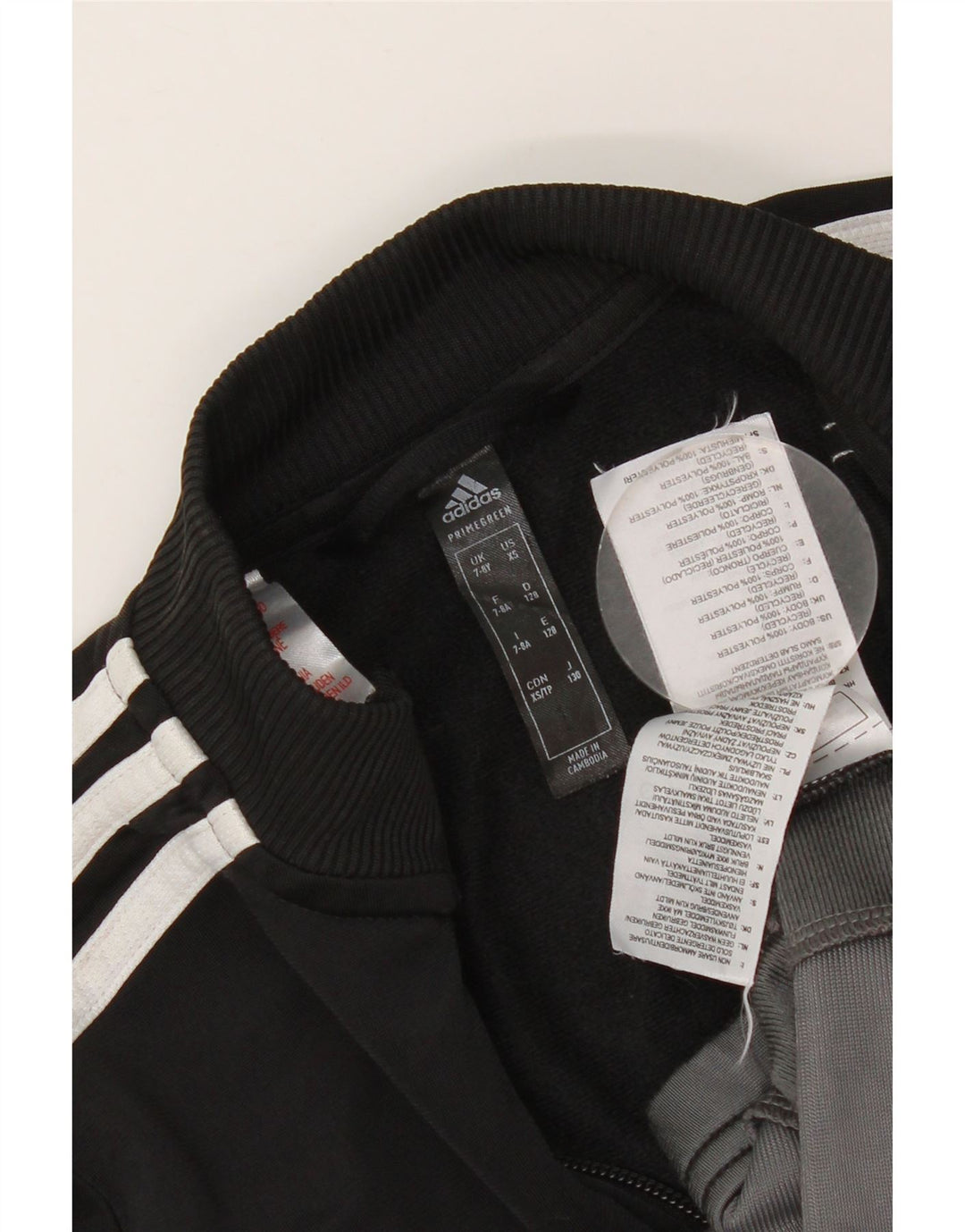 Adidas Boys Tracksuit Top Jacket 7-8 Years Black Colourblock Polyester