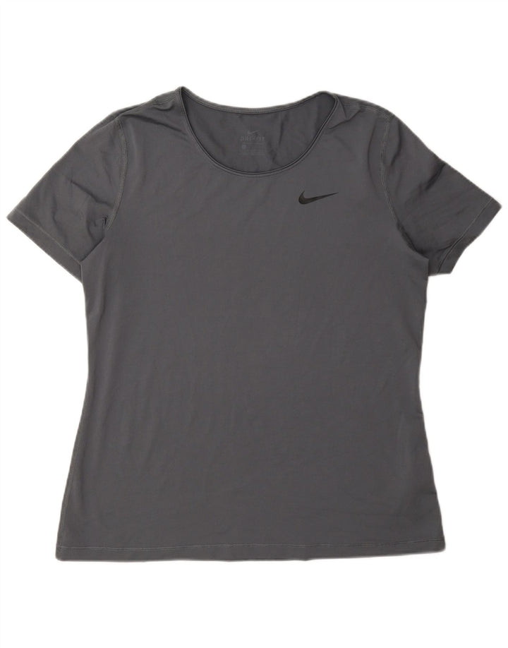 T-shirt Nike Dri Fit da donna, taglia UK 16, grande, in poliestere grigio