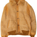 Vintage Herre Bomber Shearling Jacket UK 38 Medium Beige