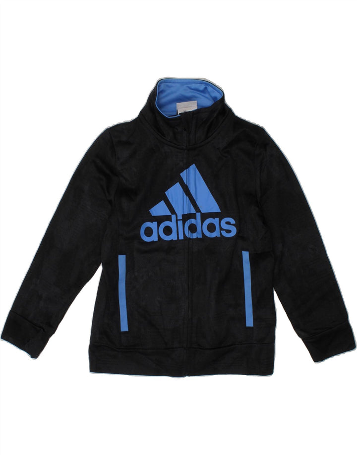 ADIDAS Boys Graphic Tracksuit Top Jacket 3-4 Years Black Polyester Vintage Adidas and Second-Hand Adidas from Messina Hembry 