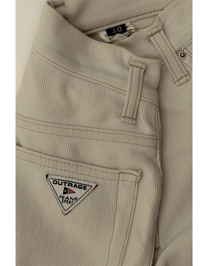 OUTRAGE Womens Straight Casual Trousers W30 L29 Beige Polyamide Vintage Outrage and Second-Hand Outrage from Messina Hembry 