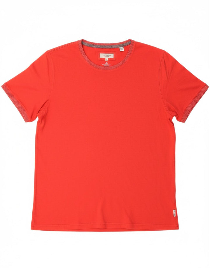 TED BAKER Mens T-Shirt Top Size 4 Large Red Cotton