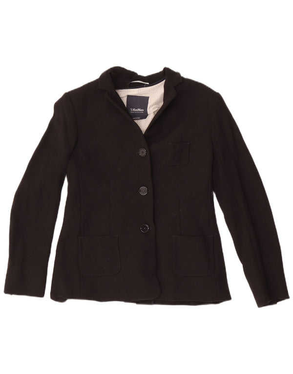 Jaqueta blazer feminina Max Mara com 3 botões UK 4 XS preta
