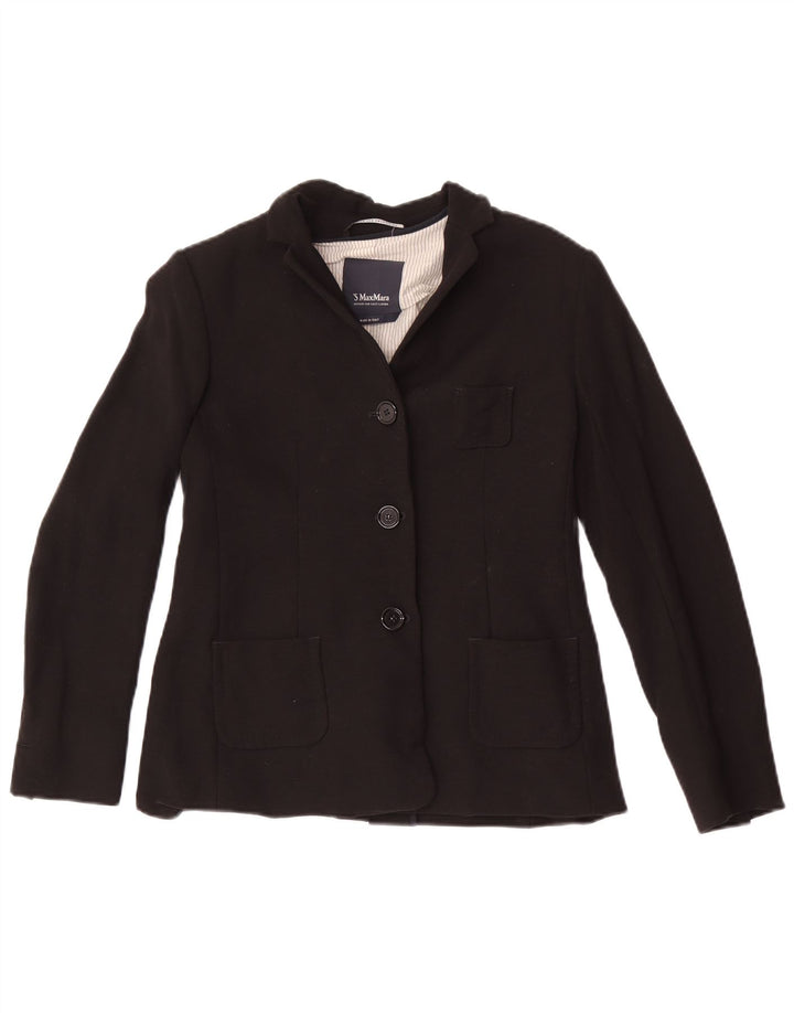 Max Mara Dame 3 Button Blazer Jacket UK 4 XS Sort